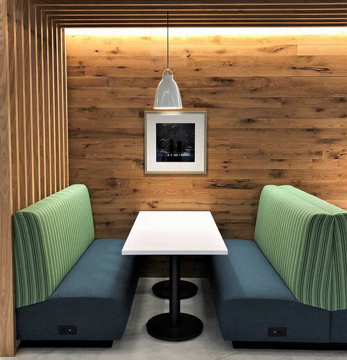 Modern Minimalist Coffee Shop Banquette Booth Seating