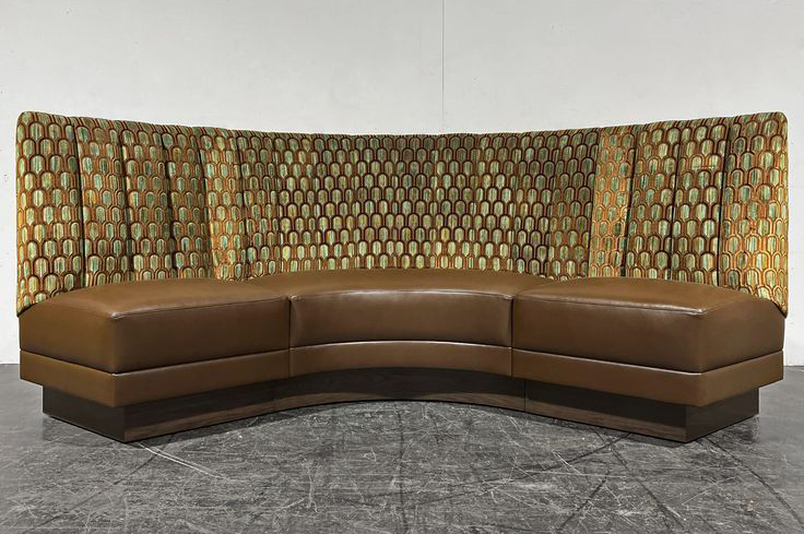 upholstered bench with high back