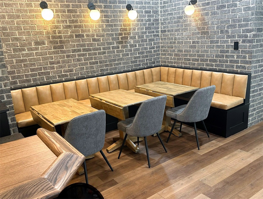commercial L shaped bench seating for dining