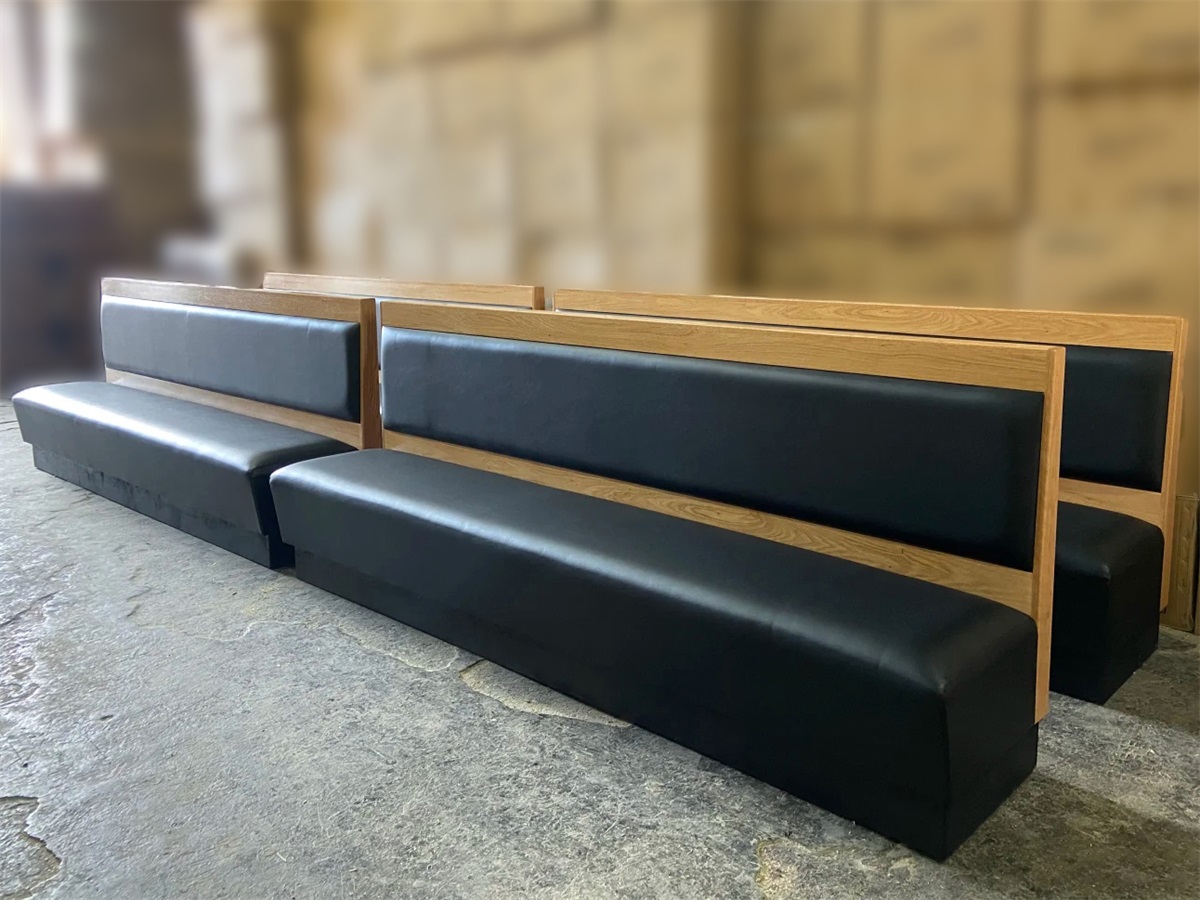  Leather and Wood Restaurant Booth Seating - Durable Commercial Booths for Cafes and Restaurants