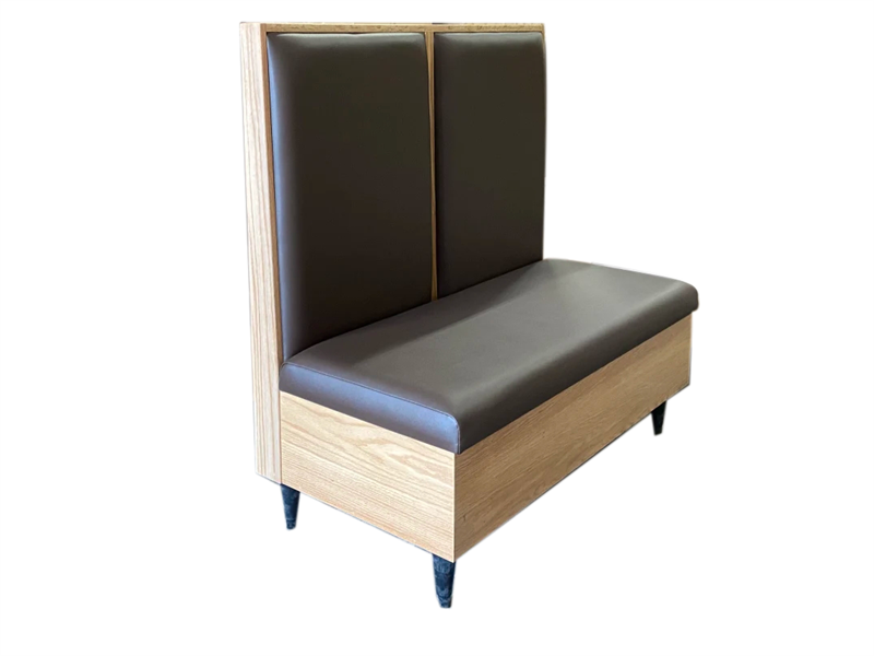 Custom Upholstered Restaurant Booth | Wooden High Back Seating for Commercial Use