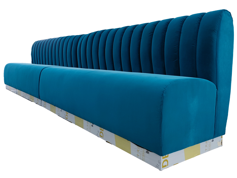 Modern Velvet Restaurant Booth Seating Customizable Channel Tufted Banquette Sofa for Dining & Hospitality Spaces