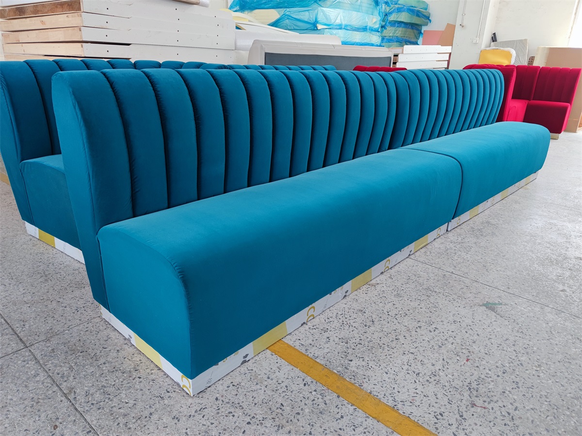 Luxury velvet banquette for upscale dining environments
