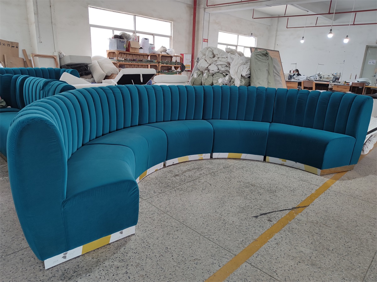 Upholstered commercial banquette for modern hotel interiors
