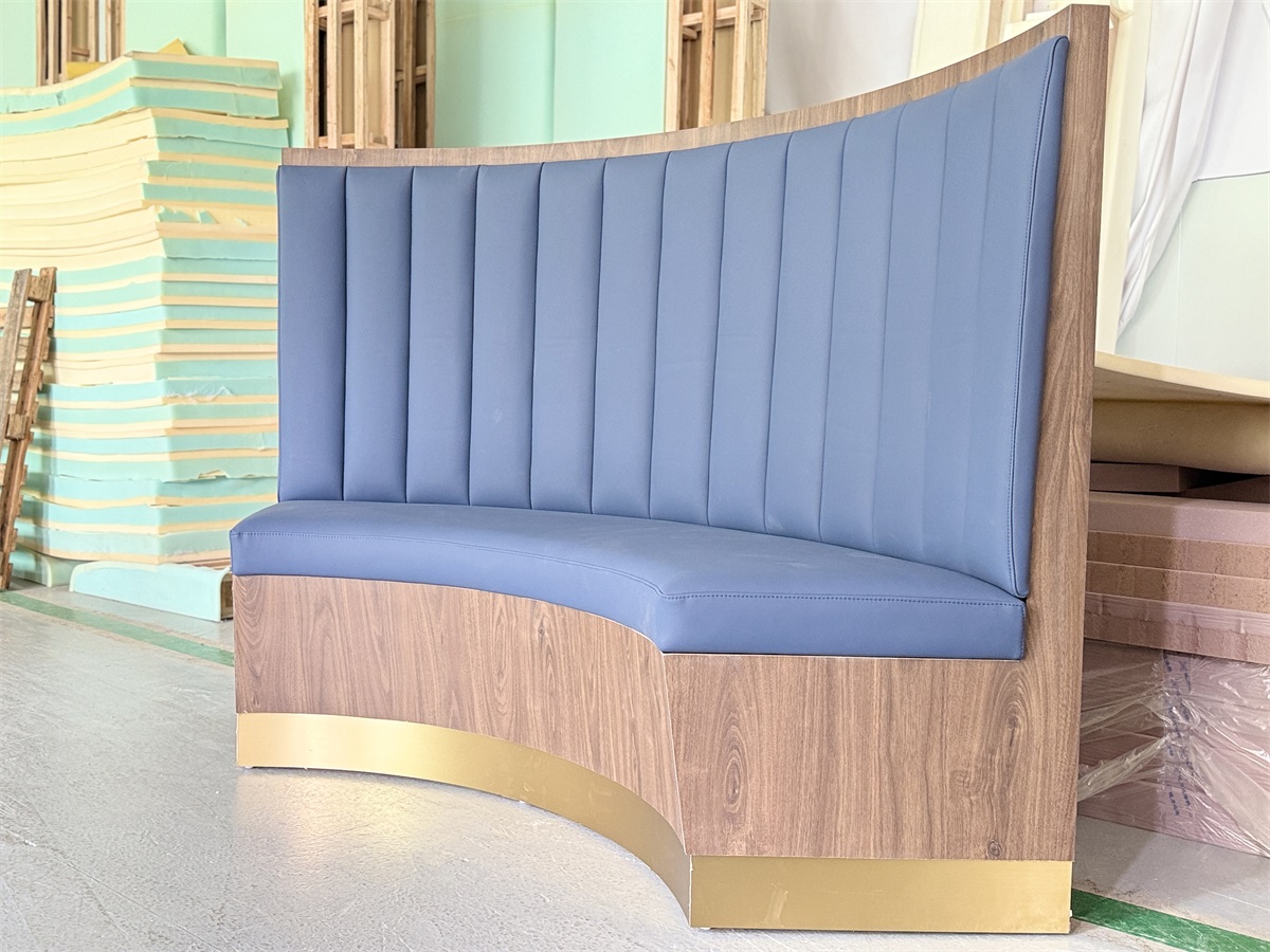 Modern semicircular banquette seating for hotel and café interiors