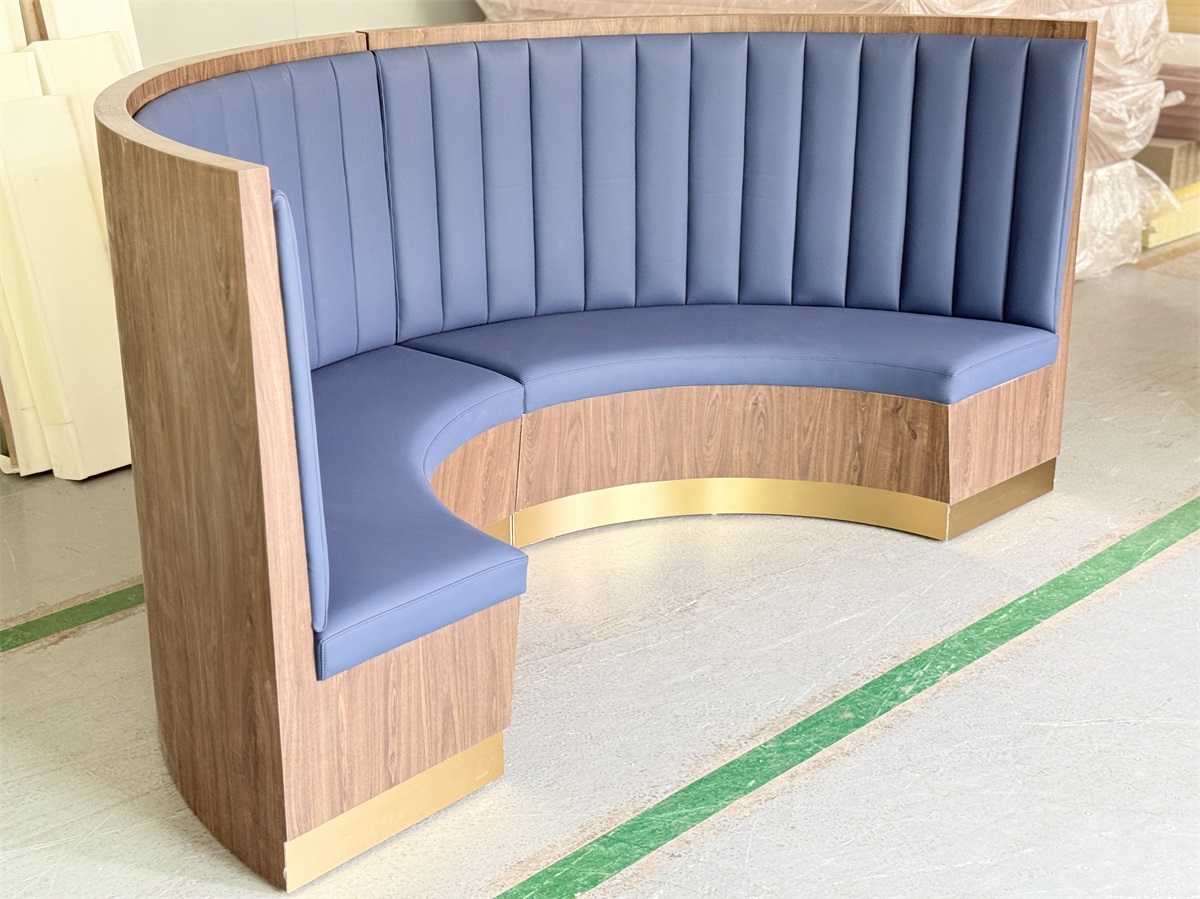 Elegant curved booth sofa designed for hospitality and dining spaces