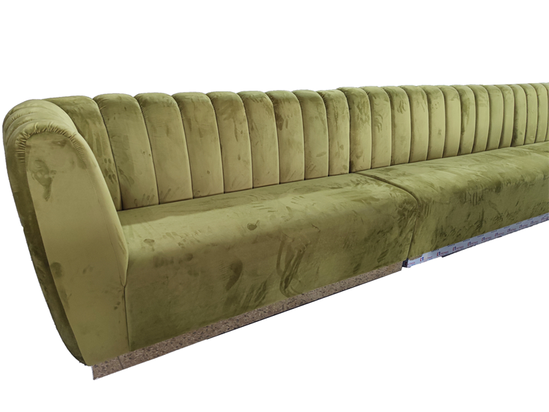 Modern Channel Tufted Velvet Banquette Seating – Custom Length Restaurant Booth Sofa