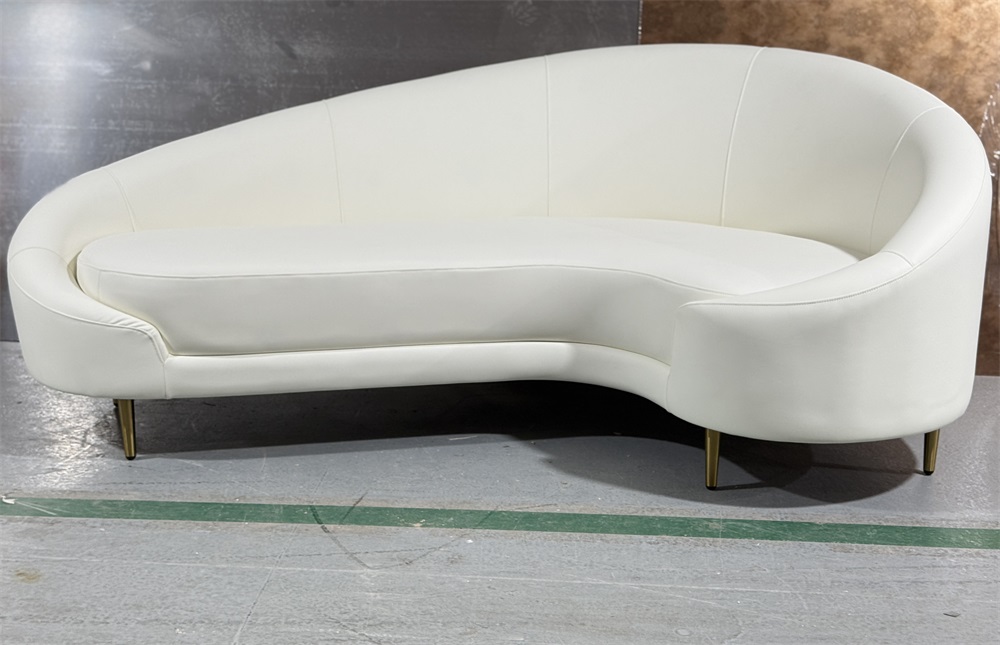 Modern 3-seater hotel lounge couch with gold legs