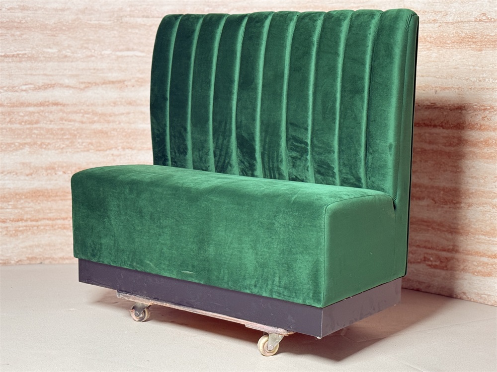 Velvet banquette seat for restaurant or cafe interior